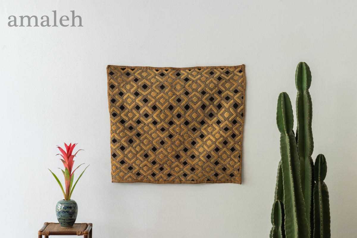 クバ王国伝統のクバクロス-KUBA TEXTILES】クバ布-草ビロード