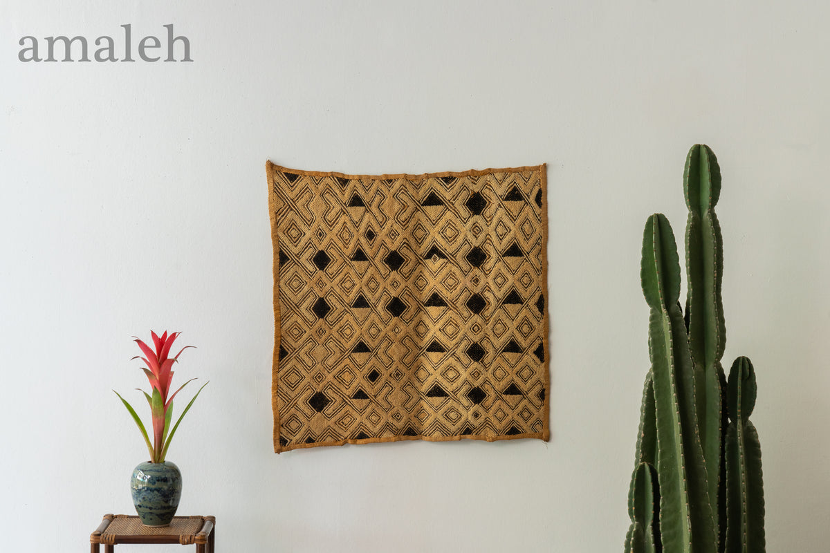 クバ王国伝統のクバクロス-KUBA TEXTILES】クバ布-草ビロード