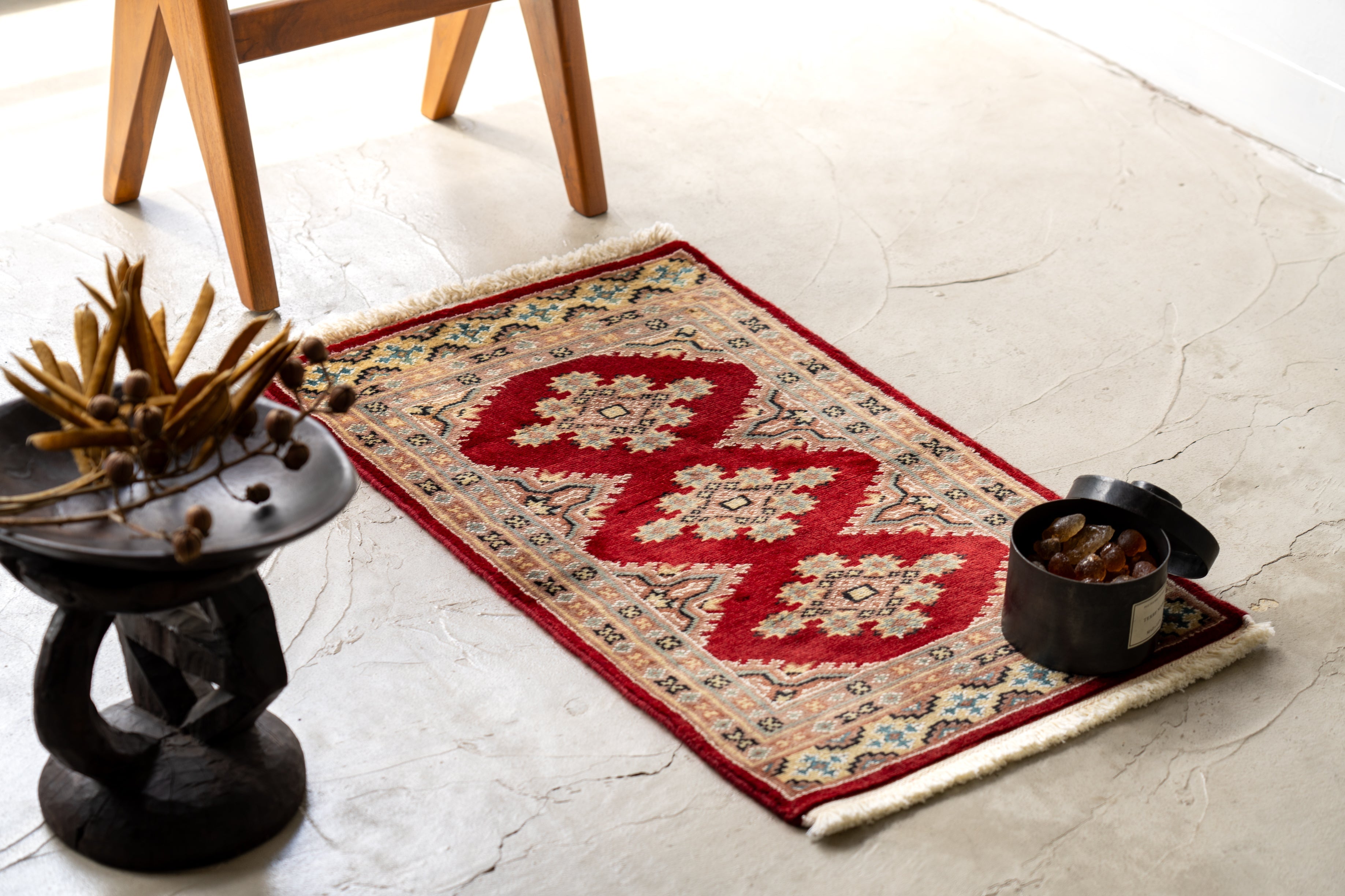 パキスタン産 2000年代 ヴィンテージラグ メダリオン-ヴィンテージラグ