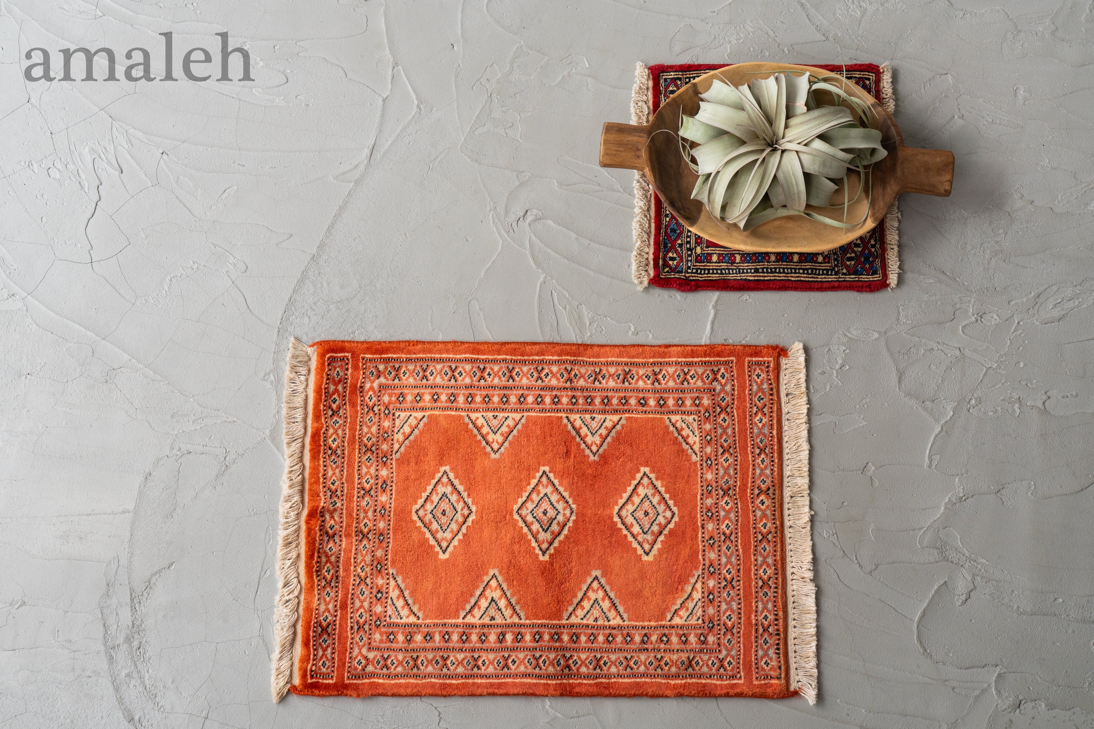 パキスタン産 1980年代 パキスタンラグ】手織り絨毯-ヴィンテージラグ