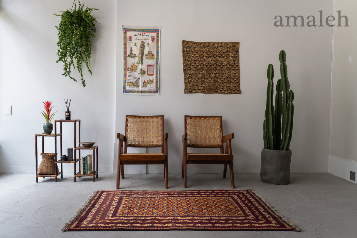 アフガニスタン産 1990年代 トルクメンラグ】トライバルラグ