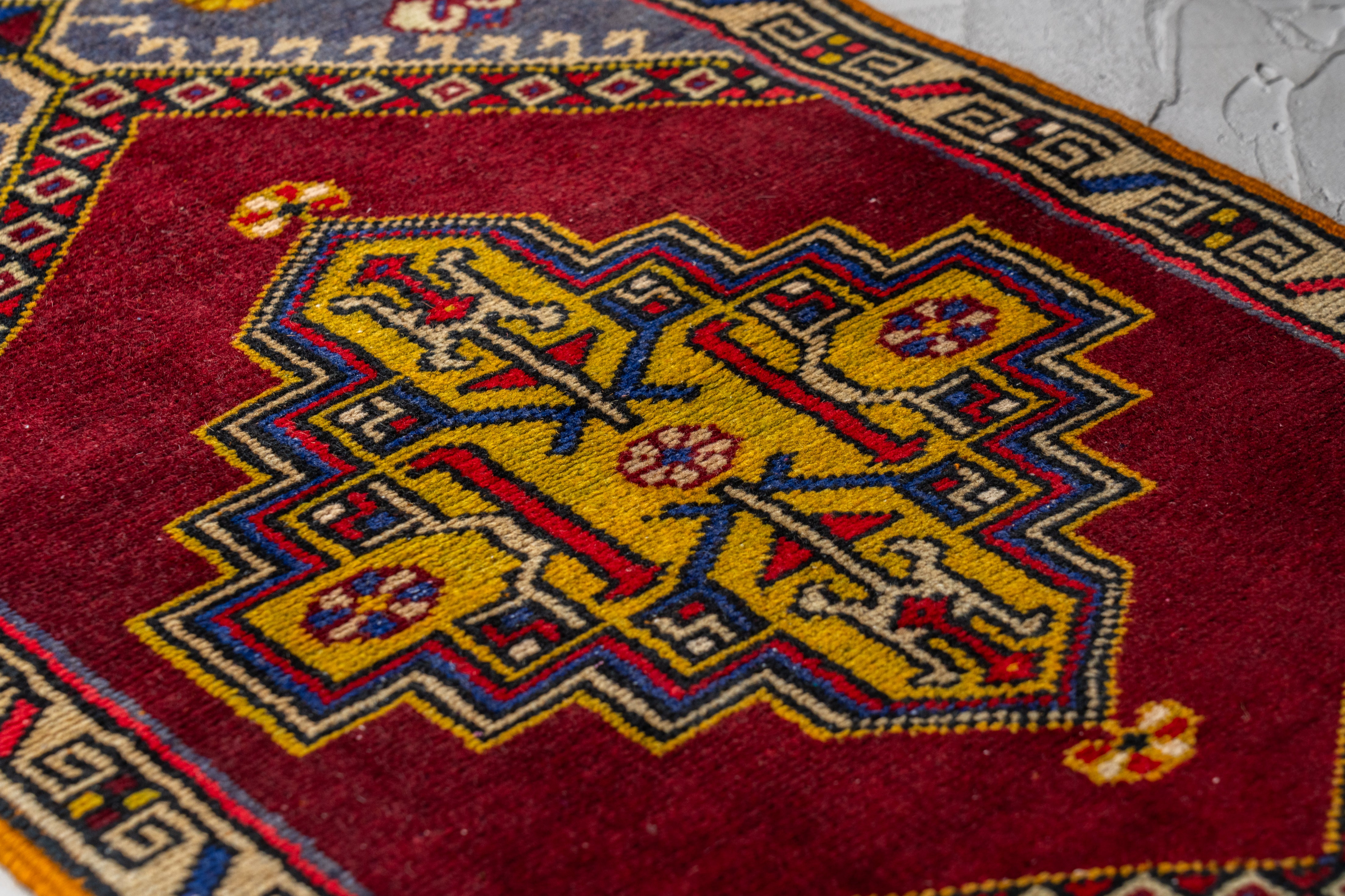 トルコ産 1980年代 手織り絨毯】トルコラグ-ヴィンテージラグ