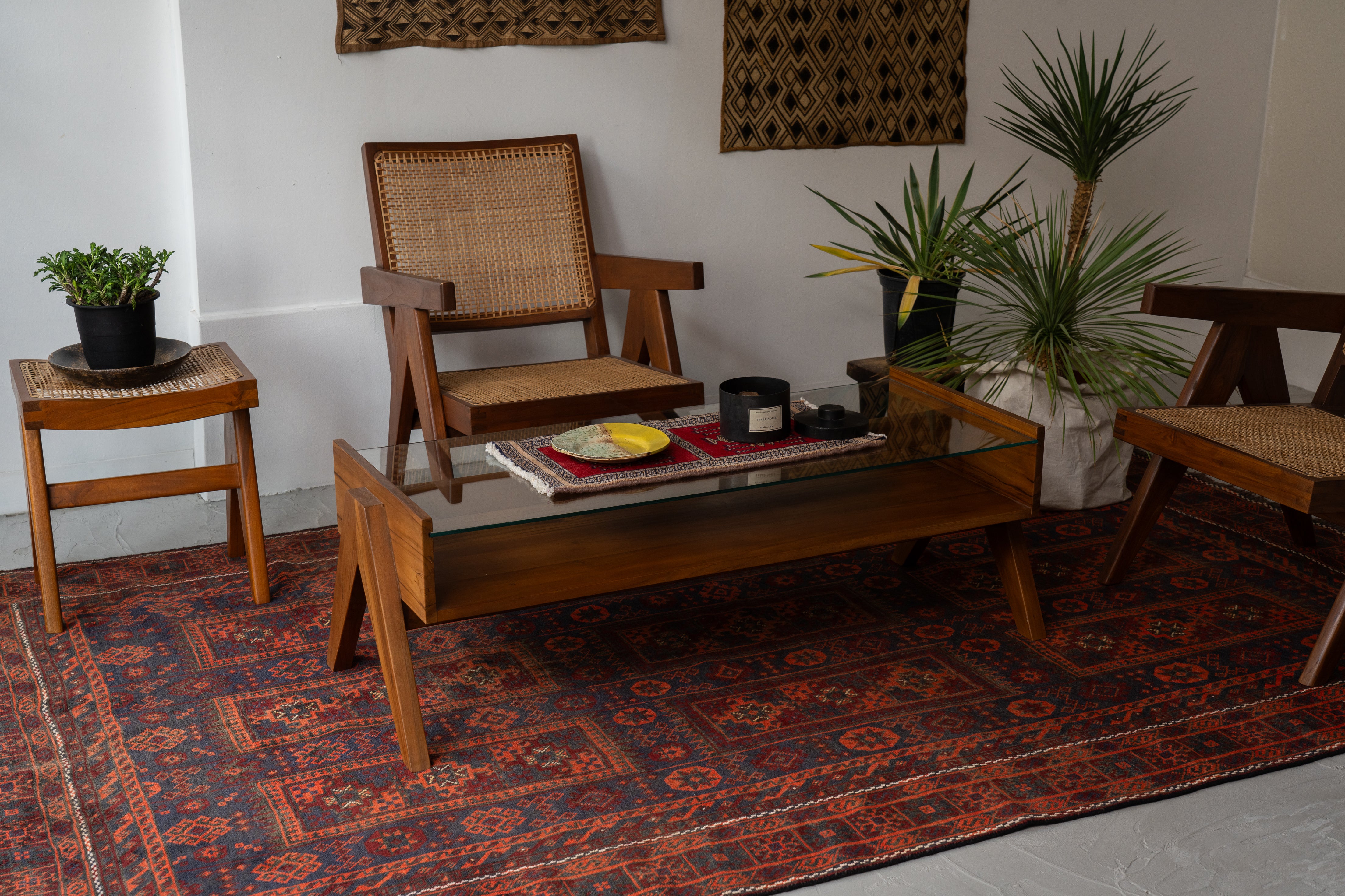 【ロングサイズ！】80s トライバルラグ　アフガンラグ　ヴィンテージラグ アフガニスタン産 1980年代 ヴィンテージラグ】トライバルラグ