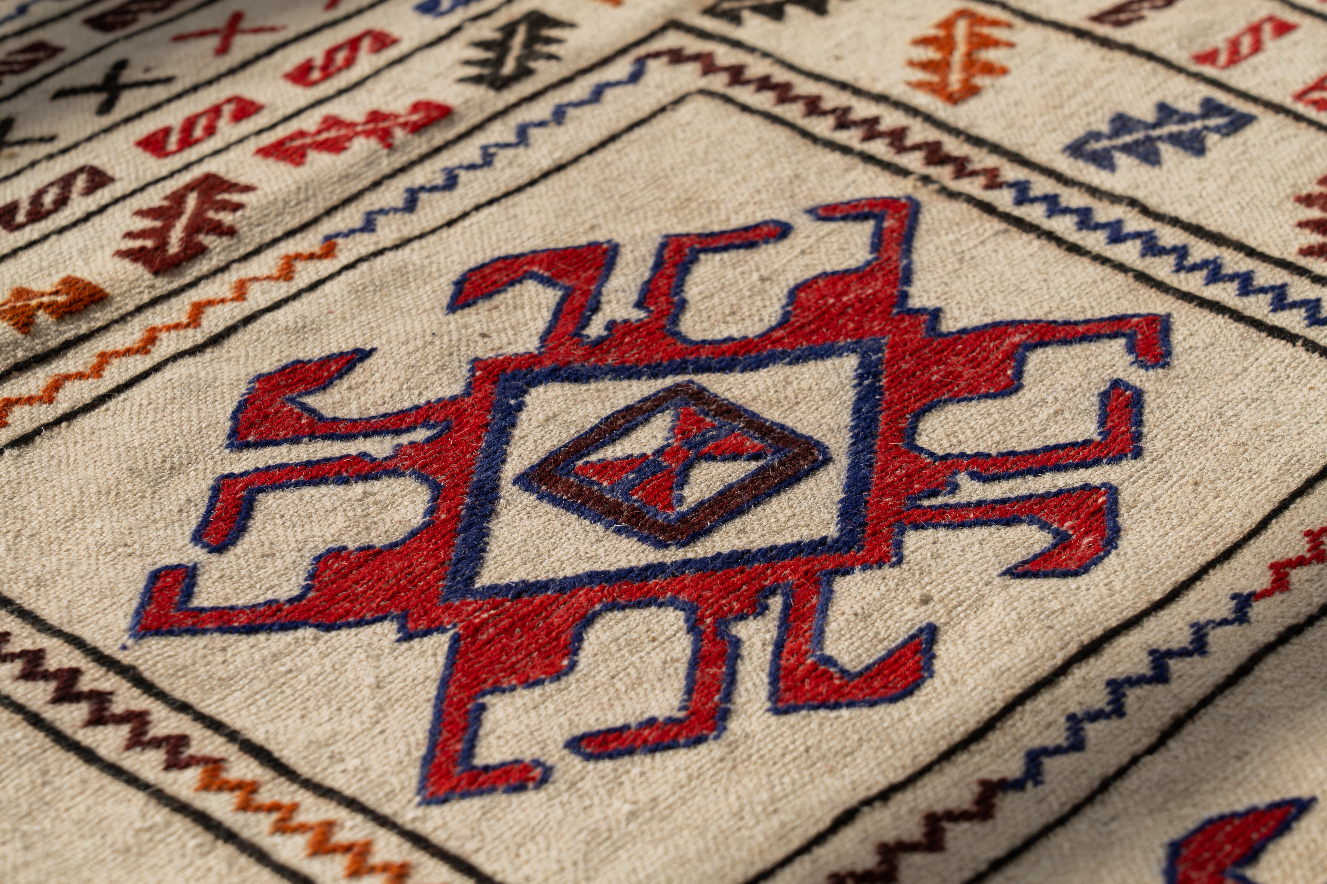 80s ヴィンテージ アフガンラグ キリム トライバルラグ アフガンラグ