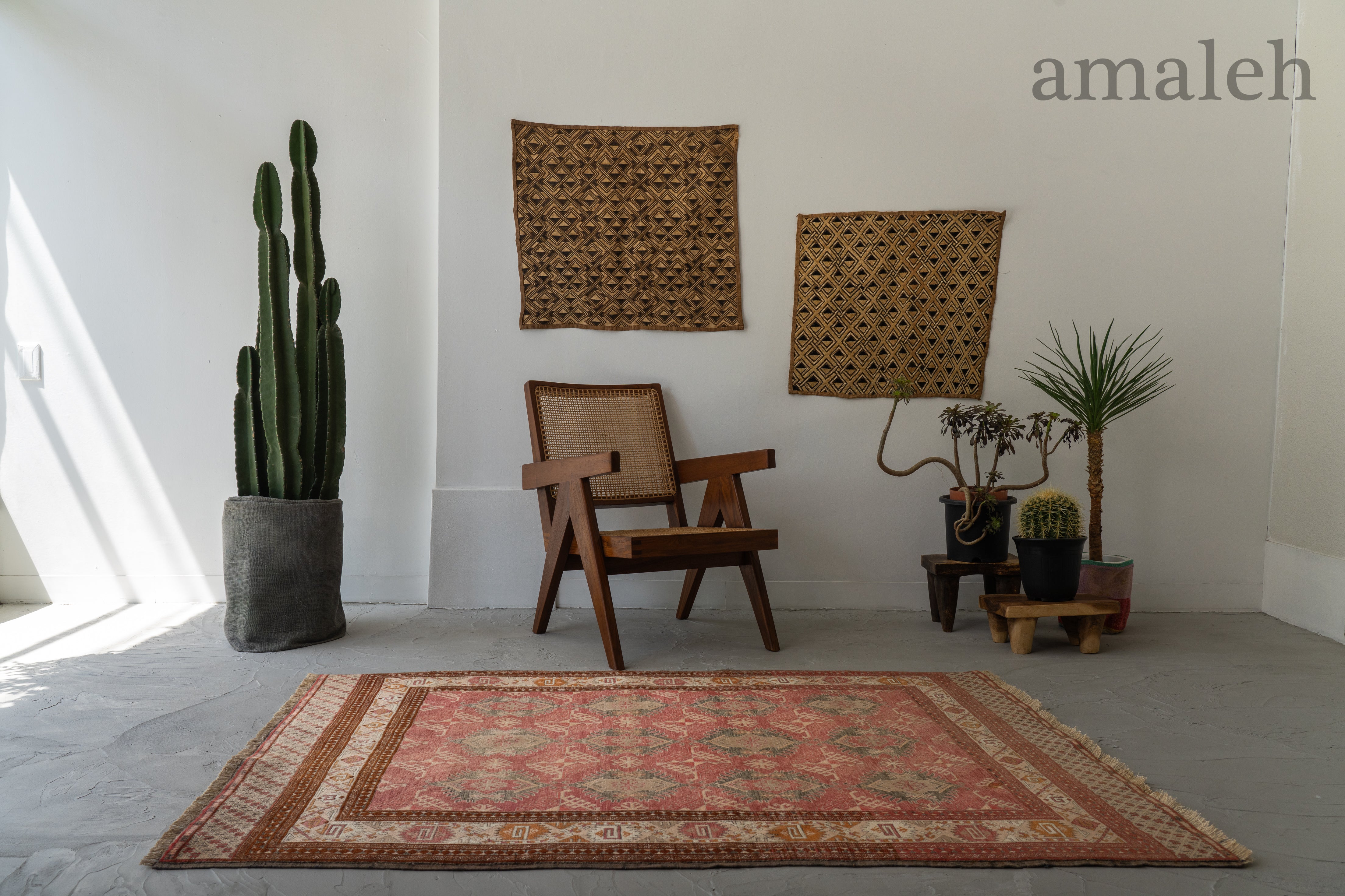 アフガニスタン産 1980年代 トルクメンラグ】トライバルラグ