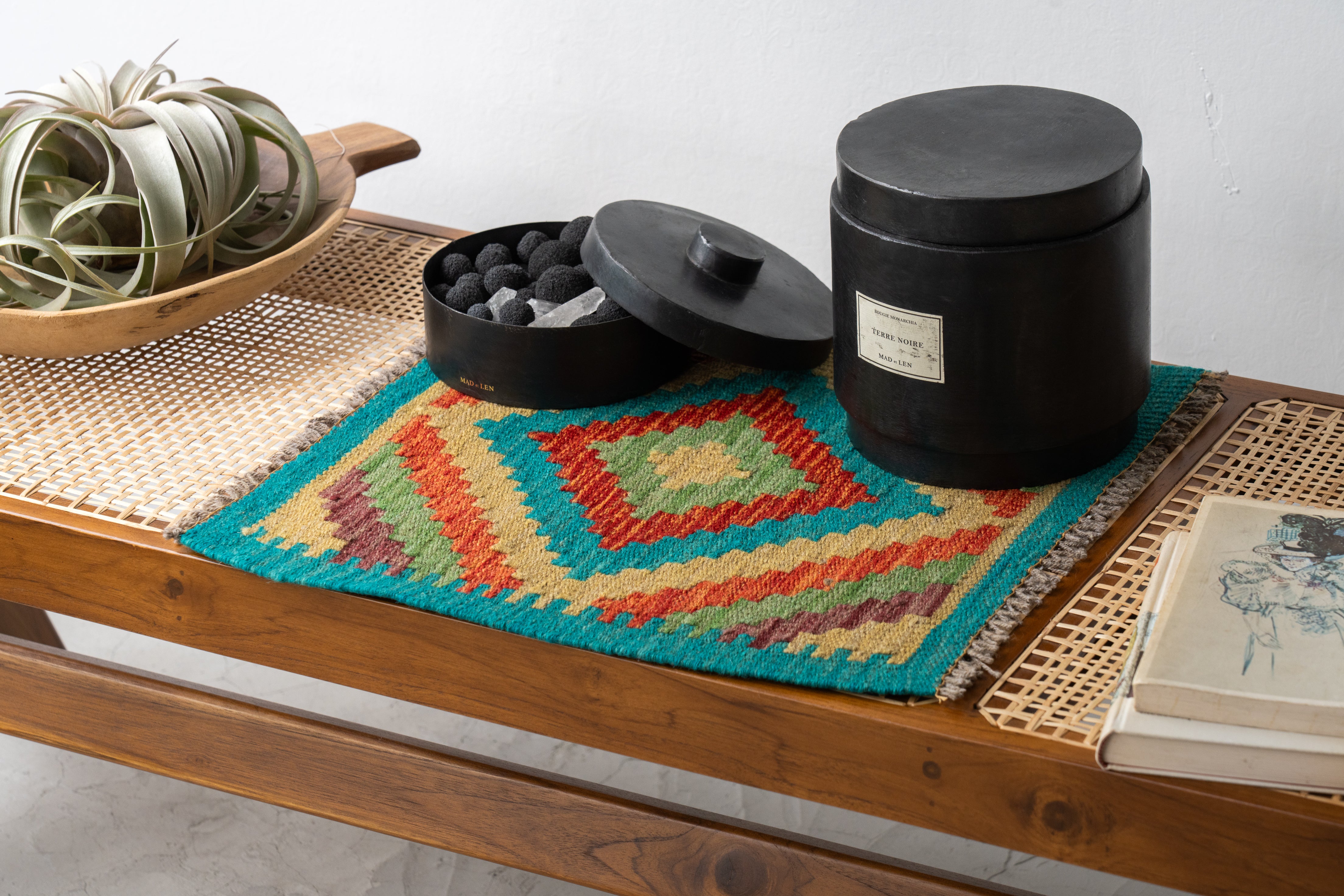 アフガニスタン産 2000年代 ヴィンテージキリム】ミニラグ-ミニキリム