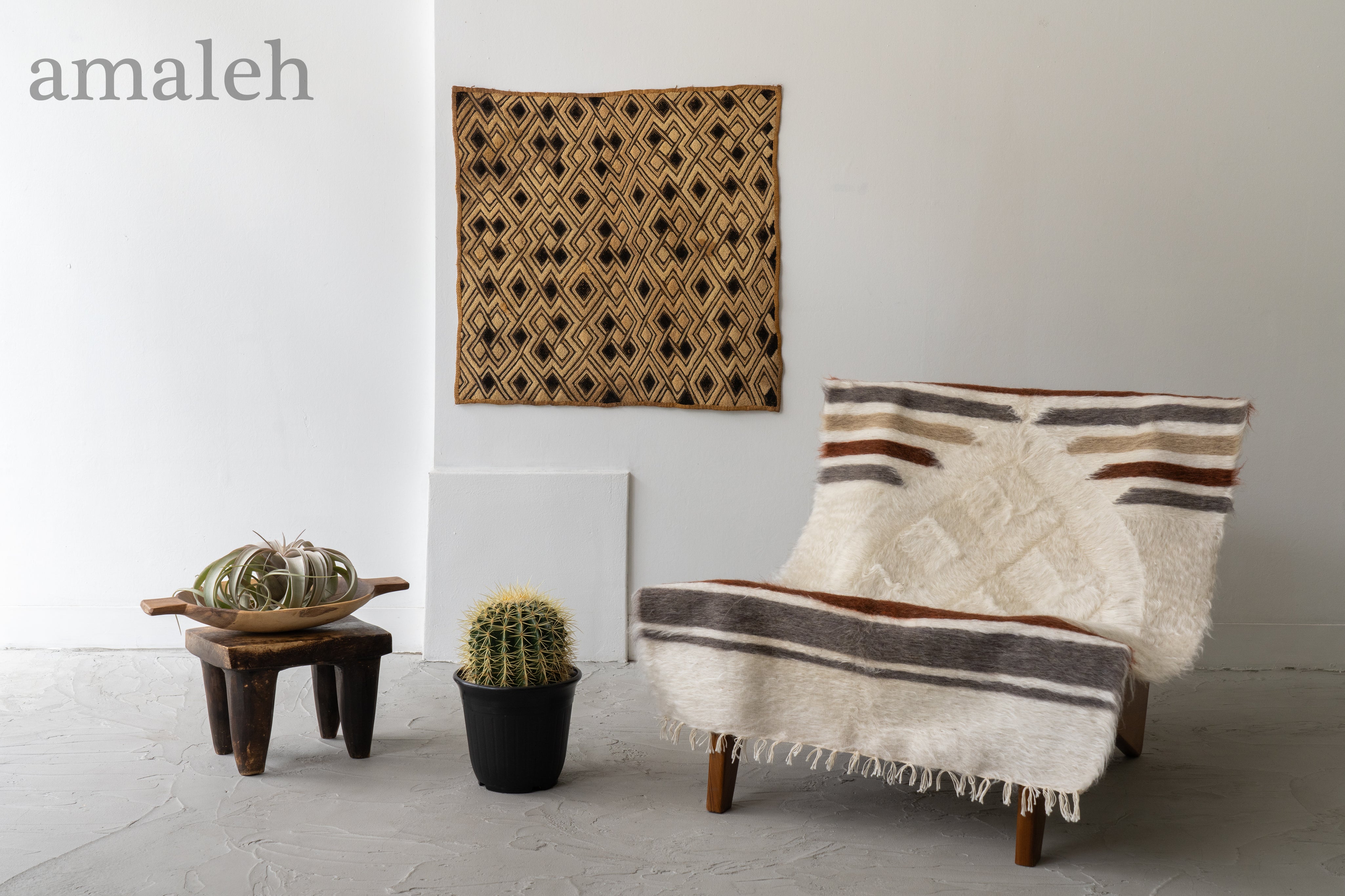 超貴重！ヴィンテージ未使用品　トルコ産手織りバッターニエ トルコ産 シールトバッターニエ】手織りブランケット-Siirt