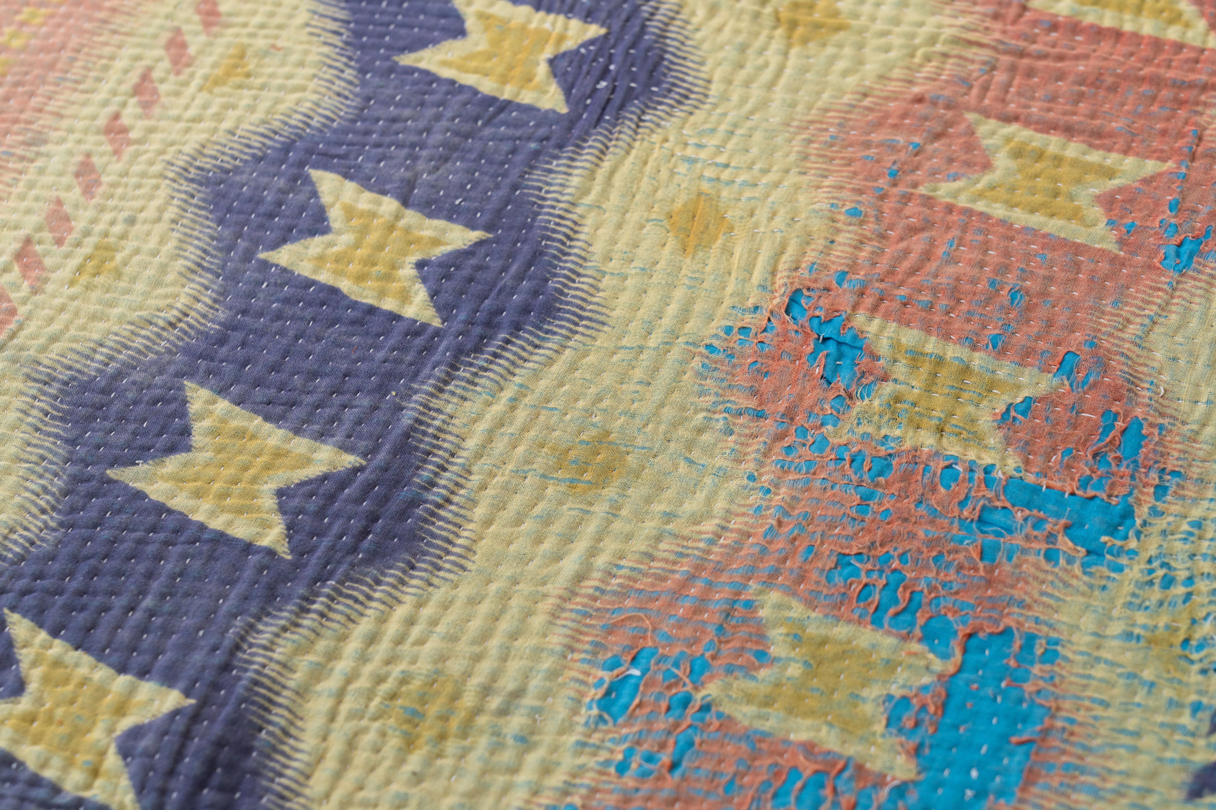 カンタキルト　ヴィンテージ　ラリーキルト インド産 カンタキルト・ラリーキルト】ヴィンテージラグ専門店 amaleh