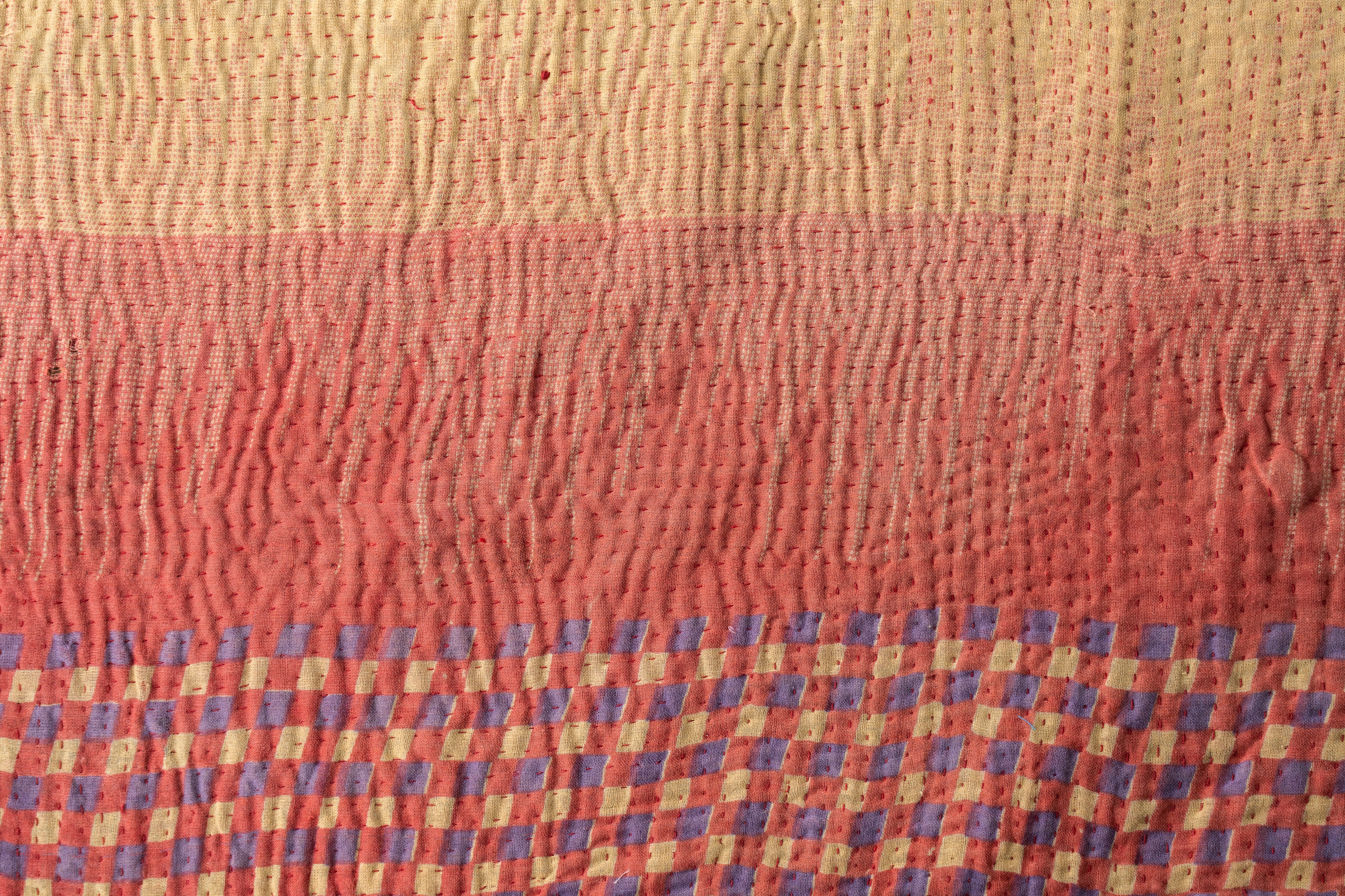 期間限定セール‼️ロホリカンタ ビンテージラグ カンタキルト ピンク ブルー 期間限定セール‼️ロホリカンタ ビンテージラグ カンタキルト