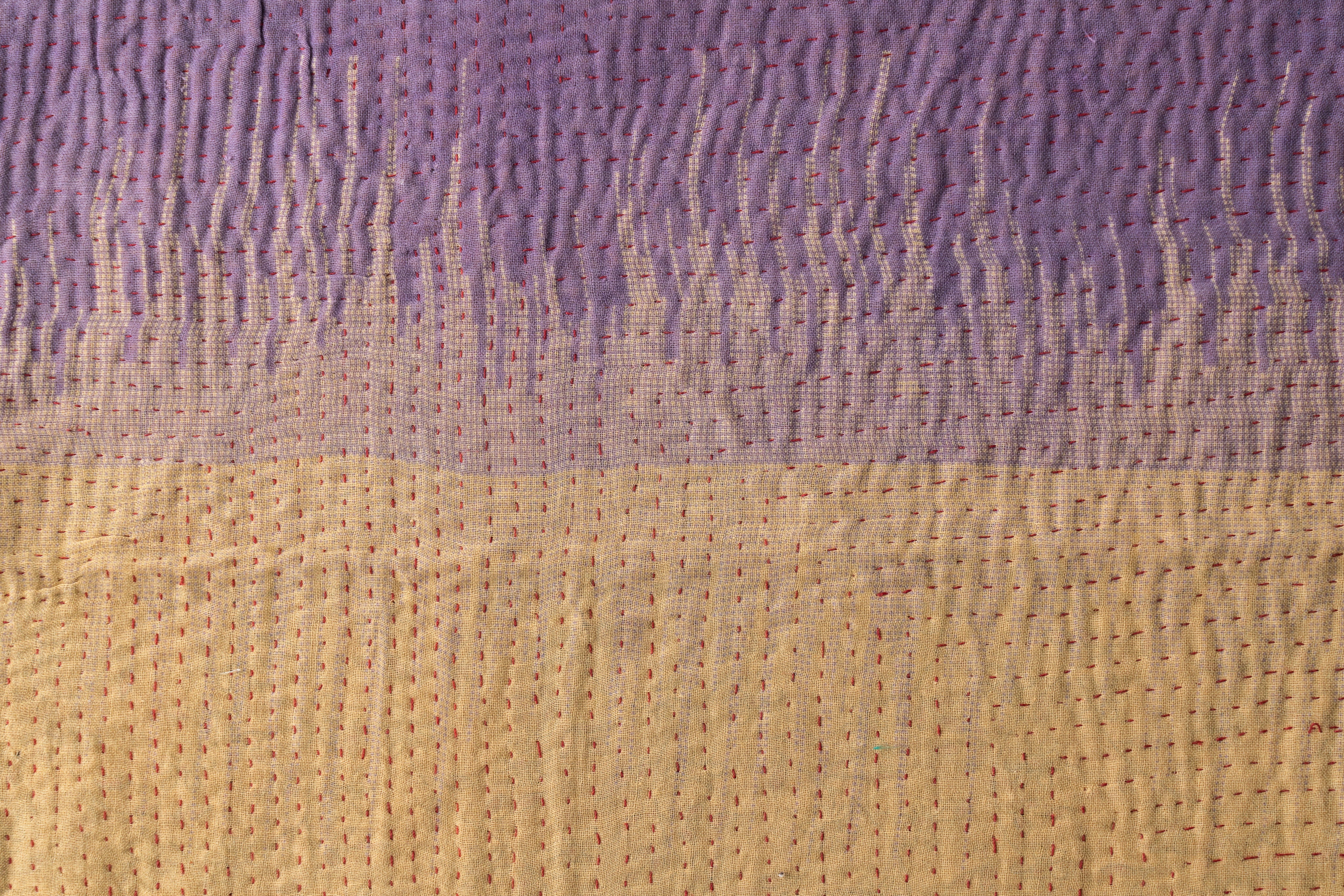 118❁︎インド ヴィンテージ カンタキルト ラグ ラリーキルト 花柄 大きめ カンタキルト ヴィンテージ ラリーキルト 144❁︎インド