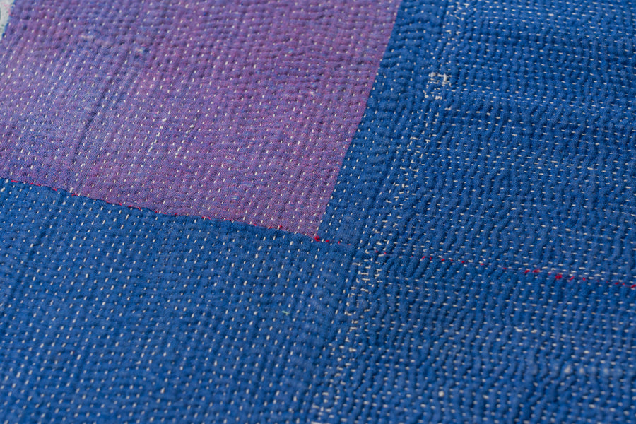 インド産　ヴィンテージ　カンタキルト　パッチワーク　手織り刺繍　手刺繍　ラリーキルト　ソファカバー　ヴィンテージ雑貨　民芸品　キルト専門店　amaleh