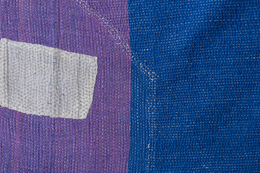 インド産　ヴィンテージ　カンタキルト　パッチワーク　手織り刺繍　手刺繍　ラリーキルト　ソファカバー　ヴィンテージ雑貨　民芸品　キルト専門店　amaleh