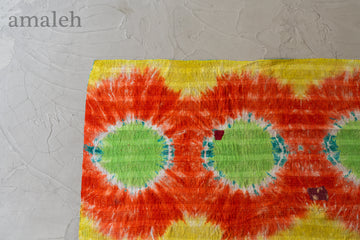 インド産　ヴィンテージ　カンタキルト　パッチワーク　手織り刺繍　手刺繍　ラリーキルト　ソファカバー　ヴィンテージ雑貨　民芸品　キルト専門店　amaleh