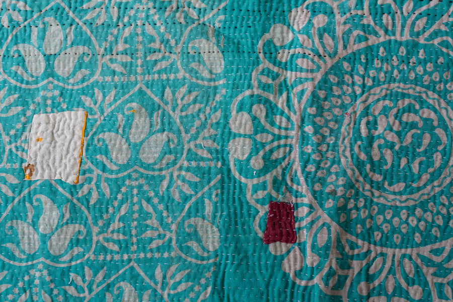 インド製カンタキルト インドの手刺繍ヴィンテージカンタキルト・ラリーキルト-QUILT