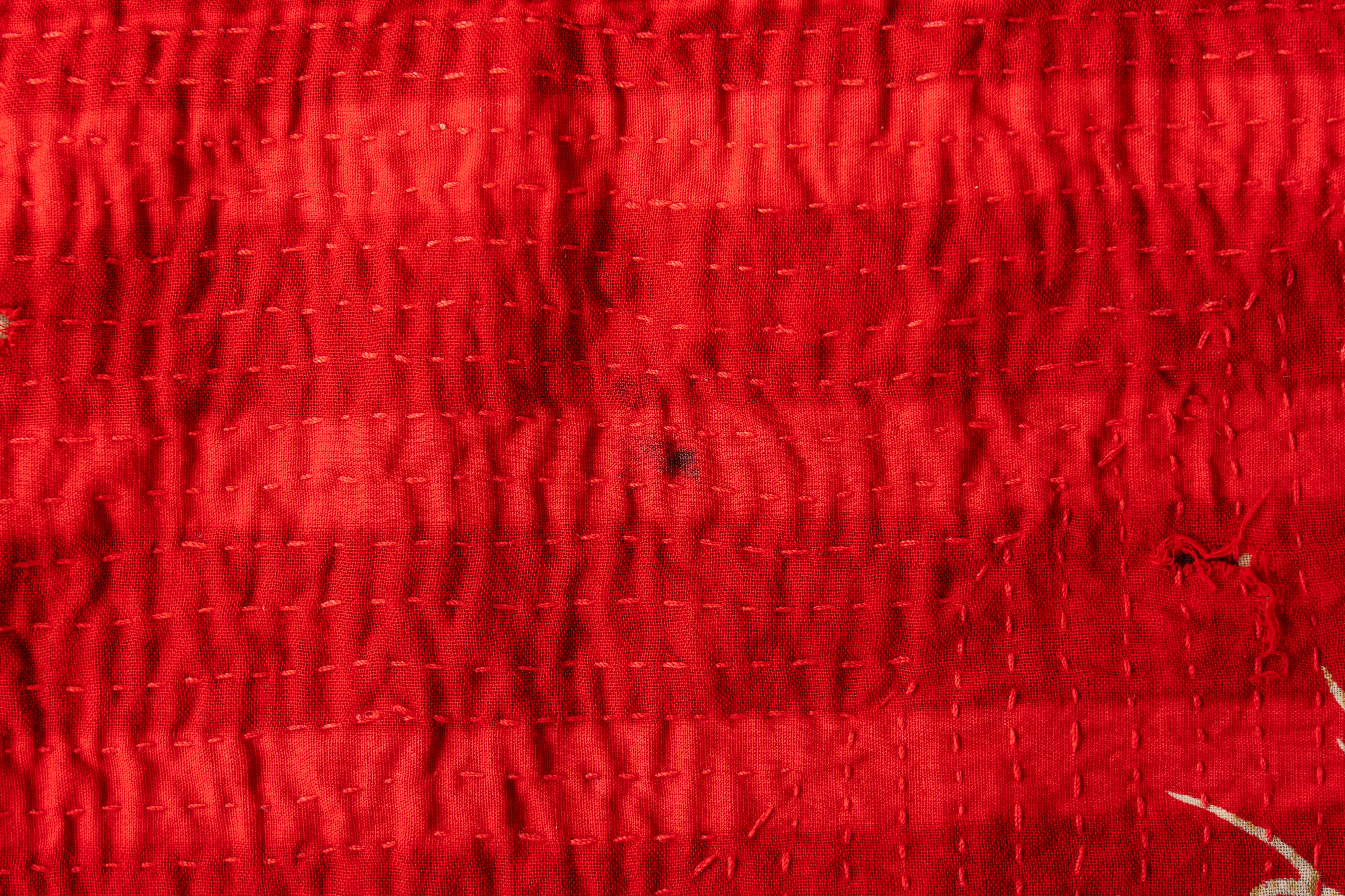 ヴィンテージ　カンタキルト　レッド　ラリーキルト Vintage カンタキルト ラリーキルト ヴィンテージ カンタキルト レッド