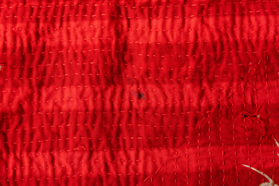 インド産　ヴィンテージ　カンタキルト　パッチワーク　手織り刺繍　手刺繍　ラリーキルト　ソファカバー　ヴィンテージ雑貨　民芸品　キルト専門店　amaleh