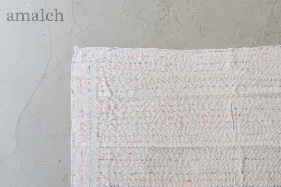 インド産　ヴィンテージ　カンタキルト　パッチワーク　手織り刺繍　手刺繍　ラリーキルト　ソファカバー　ヴィンテージ雑貨　民芸品　キルト専門店　amaleh