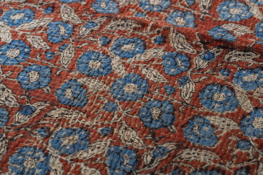 インド産　ヴィンテージ　カンタキルト　パッチワーク　手織り刺繍　手刺繍　ラリーキルト　ソファカバー　ヴィンテージ雑貨　民芸品　キルト専門店　amaleh