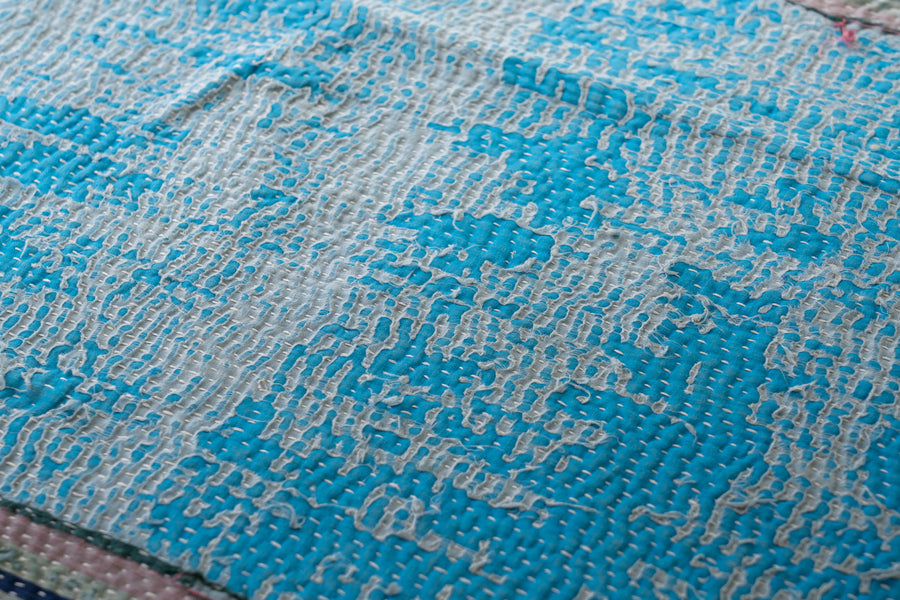 ラリーキルト　カンタキルト　ラグ インド産 カンタキルト・ラリーキルト】ヴィンテージラグ専門店