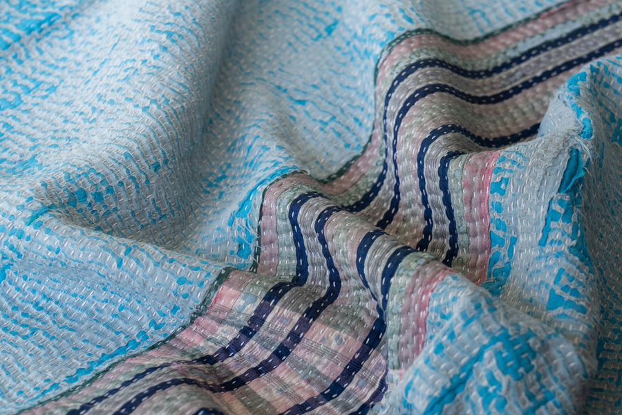 ラリーキルト　カンタキルト　ラグ インド産 カンタキルト・ラリーキルト】ヴィンテージラグ専門店