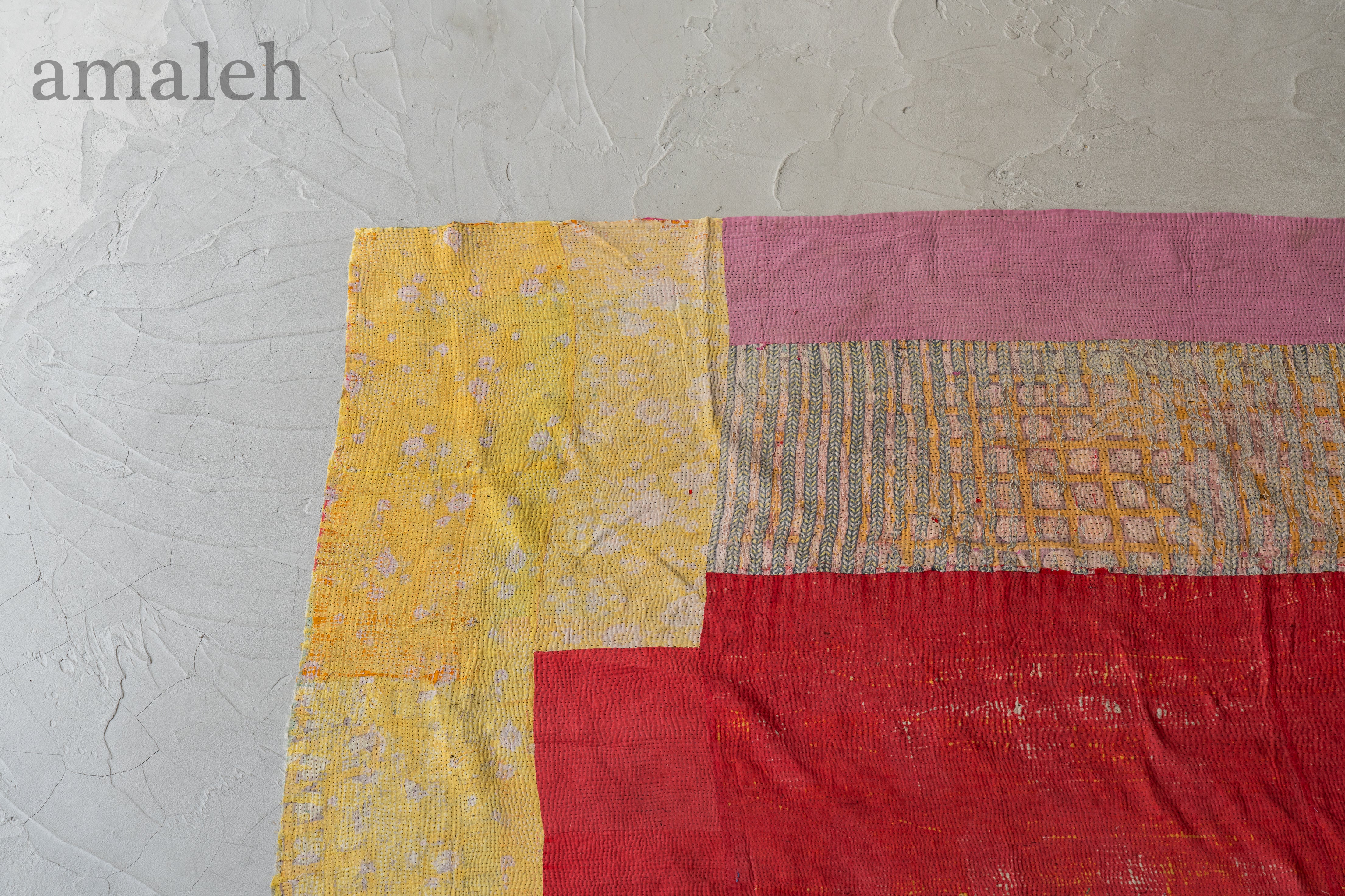 インドの手刺繍ヴィンテージカンタキルト・ラリーキルト-QUILT