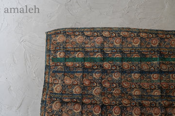 インド産　ヴィンテージ　カンタキルト　パッチワーク　手織り刺繍　手刺繍　ラリーキルト　ソファカバー　ヴィンテージ雑貨　民芸品　キルト専門店　amaleh