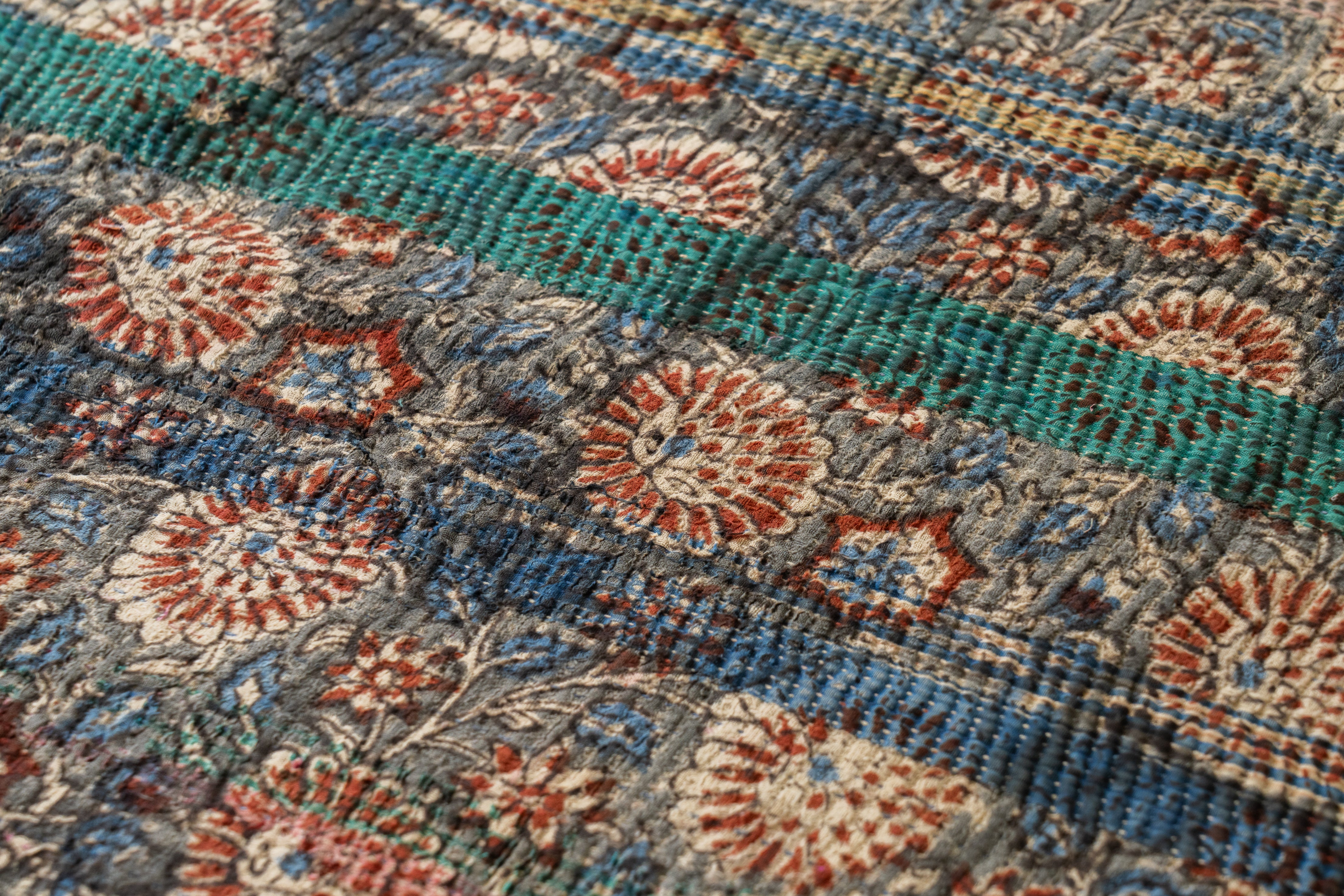 インド産 カンタキルト・ラリーキルト】ヴィンテージラグ専門店