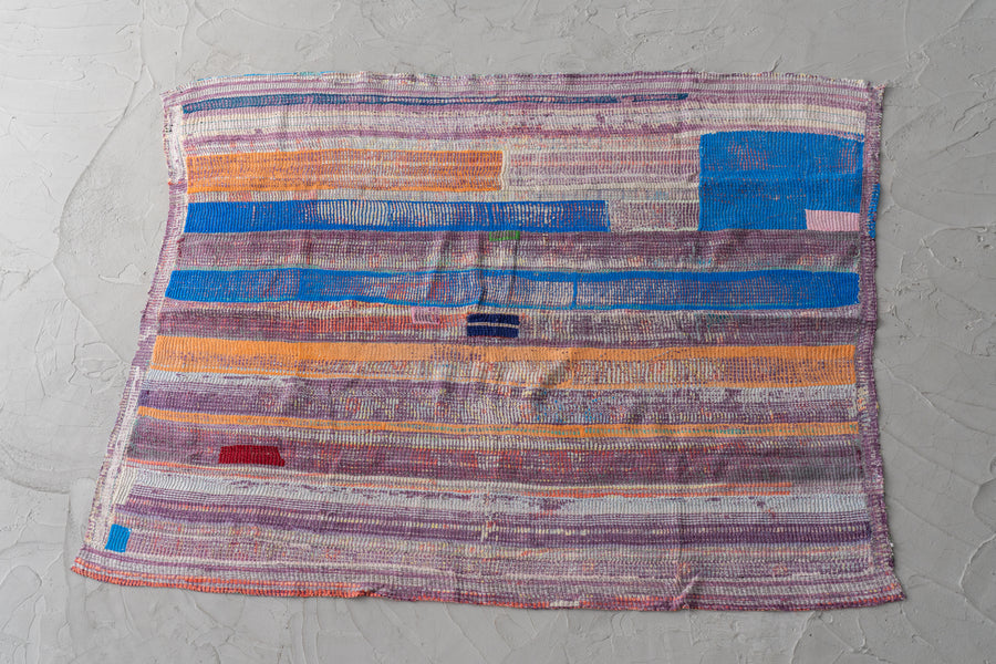 インド産　ヴィンテージ　カンタキルト　パッチワーク　手織り刺繍　手刺繍　ラリーキルト　ソファカバー　ヴィンテージ雑貨　民芸品　キルト専門店　amaleh