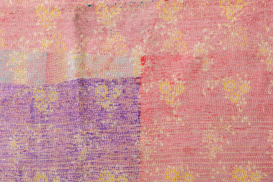 インド産　ヴィンテージ　カンタキルト　パッチワーク　手織り刺繍　手刺繍　ラリーキルト　ソファカバー　ヴィンテージ雑貨　民芸品　キルト専門店　amaleh