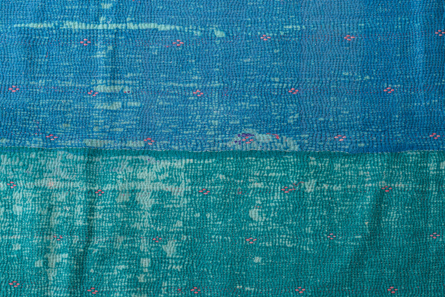 インド産　ヴィンテージ　カンタキルト　パッチワーク　手織り刺繍　手刺繍　ラリーキルト　ソファカバー　ヴィンテージ雑貨　民芸品　キルト専門店　amaleh