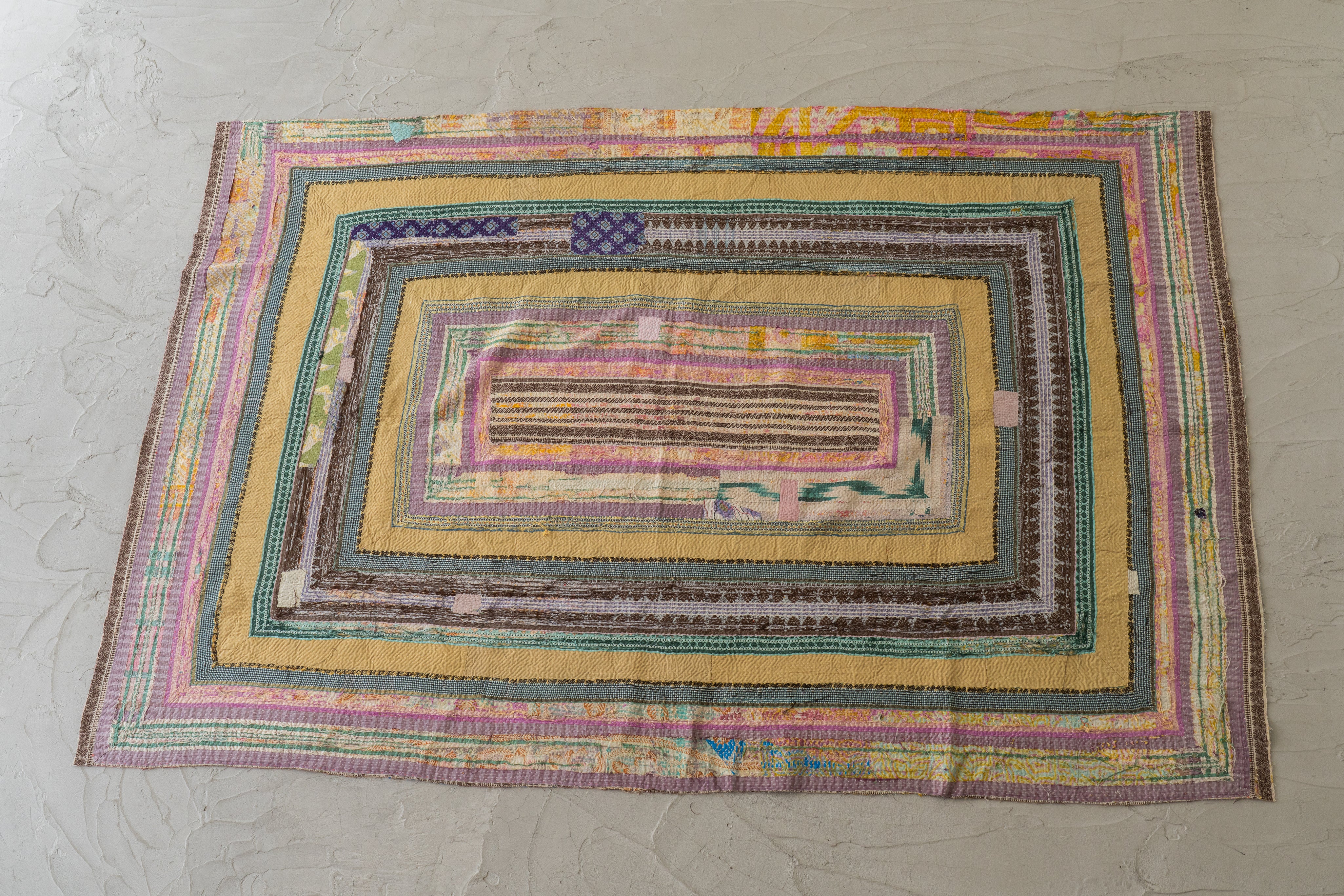 期間限定セール‼️ロホリカンタ ビンテージラグ カンタキルト ピンク ブルー kantha quilt（Vintage Rug) カンタキルト - WEEKENDER SHOP