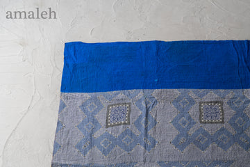 インド産　ヴィンテージ　カンタキルト　パッチワーク　手織り刺繍　手刺繍　ラリーキルト　ソファカバー　ヴィンテージ雑貨　民芸品　キルト専門店　amaleh