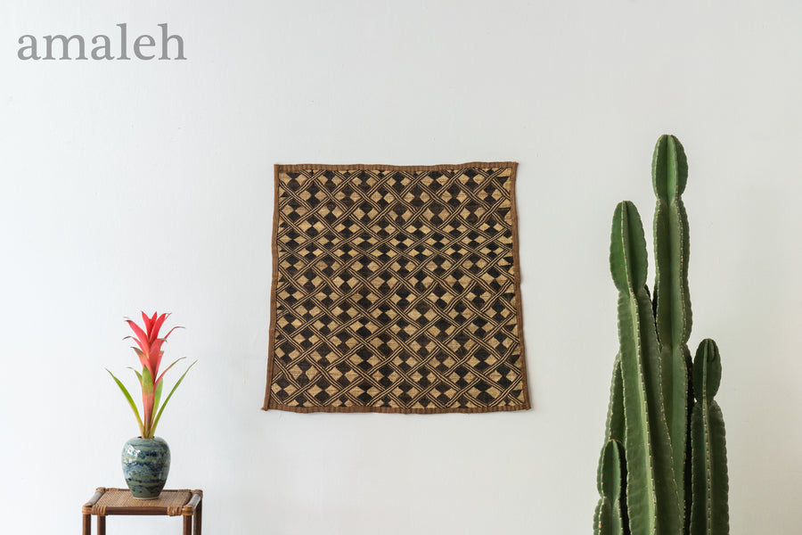 クバ王国伝統のクバクロス-KUBA TEXTILES】クバ布-草ビロード