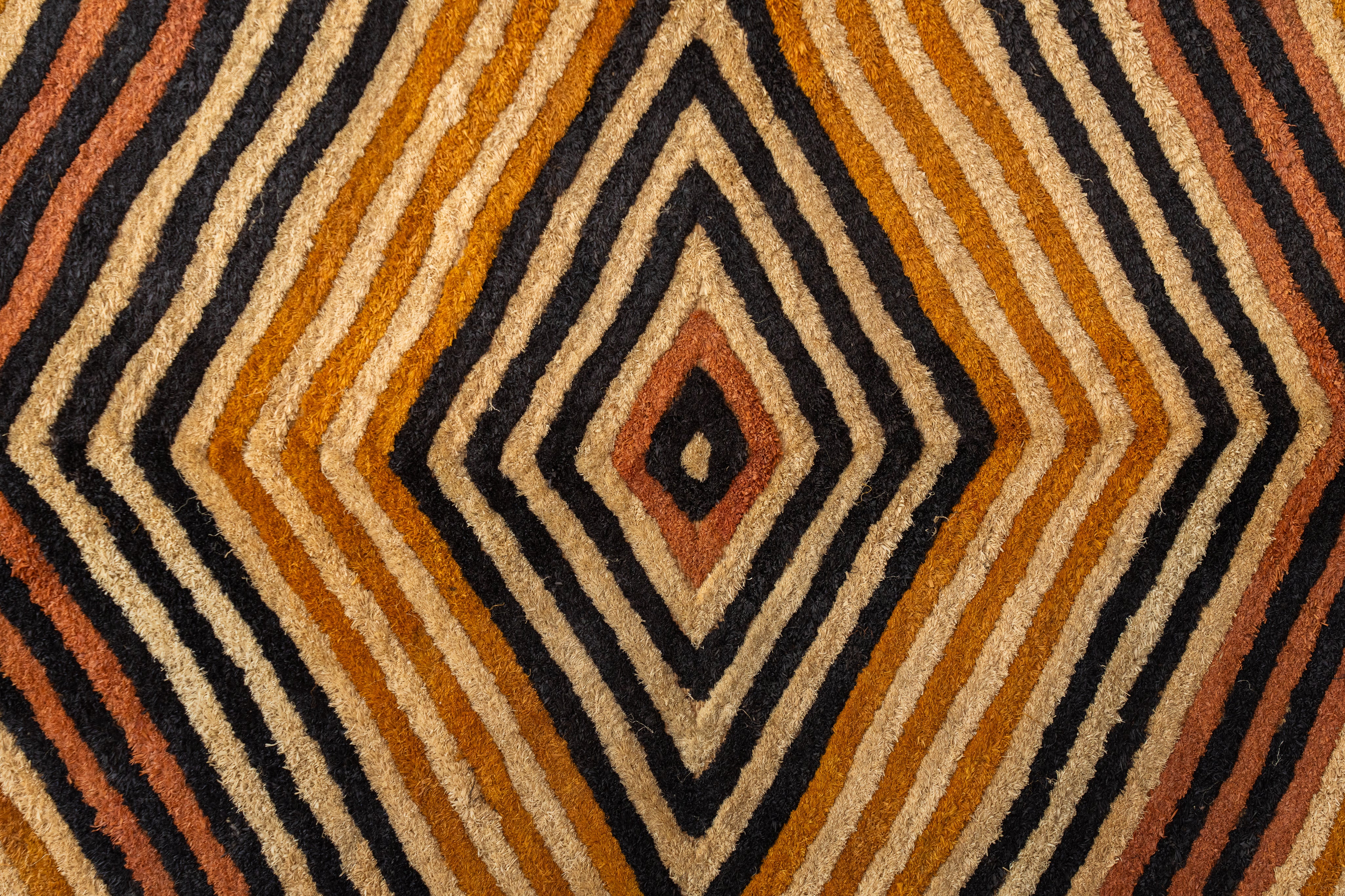 クバ王国伝統のクバクロス-KUBA TEXTILES】クバ布-草ビロード