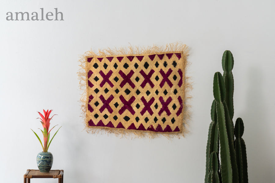 クバクロス　クバ布　草ビロード　インテリア　タペストリー　ヴィンテージクロス　アフリカン布　ヴィンテージクバクロス専門店　amaleh　通販