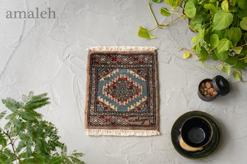 46x63 柔らかキュート❤︎カラフルミニラグ✳︎トルコヴィンテージラグ ヴィンテージラグオーバーダイラグヴィンテージ加工ラグダメージ