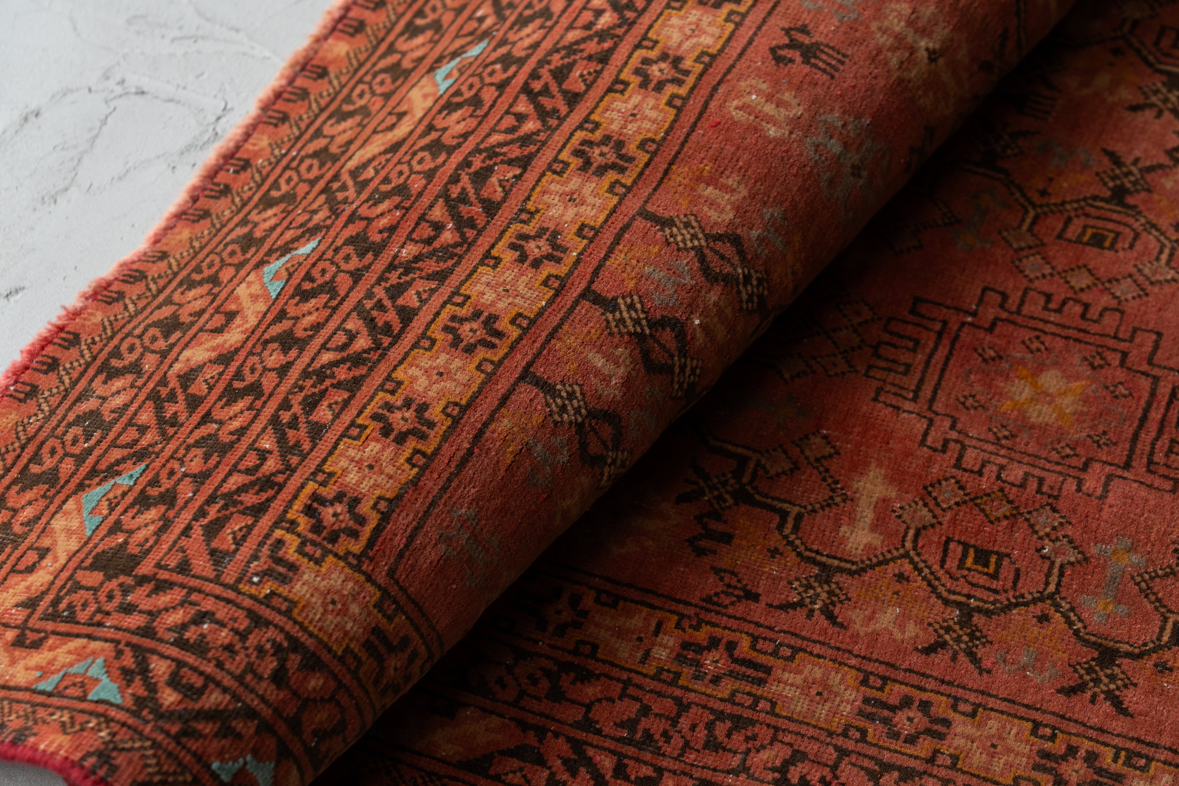 アフガニスタン産 1980年代 トルクメンラグ】トライバルラグ