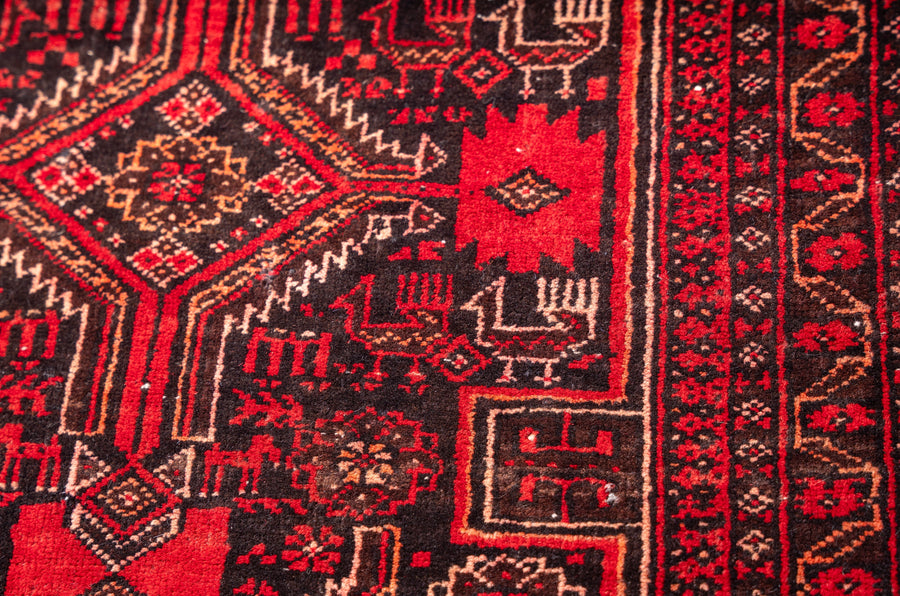 1980年代　イラン産　ペルシャ絨毯　ヴィンテージラグ　バルーチ族　バルーチラグ　手織りラグ
