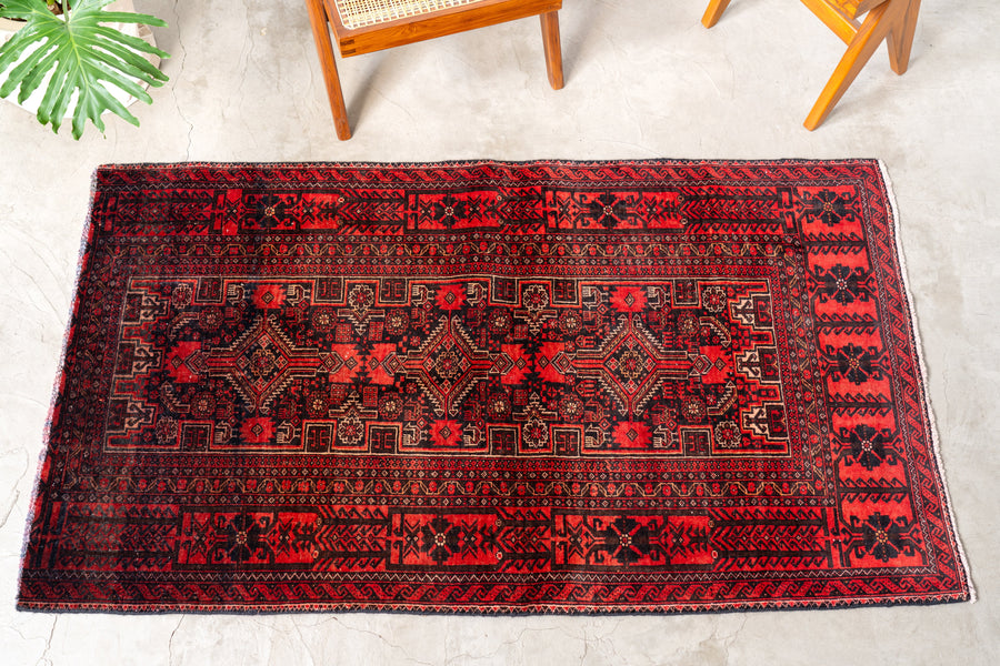 イラン産 1980年代 ペルシャ絨毯 ヴィンテージバルーチラグ バルーチ族 