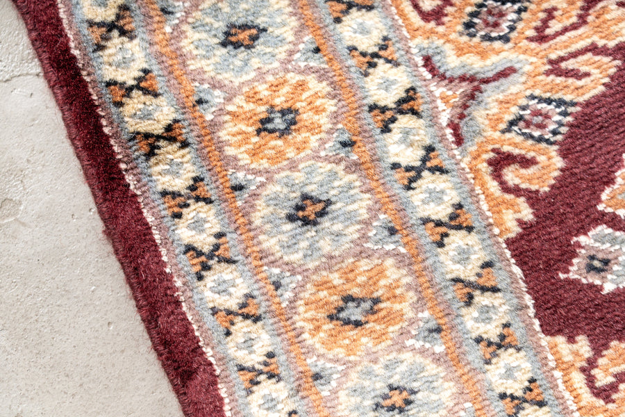 1990年代　パキスタン産　パキスタンラグ　ヴィンテージラグ　手織り絨毯　メダリオン