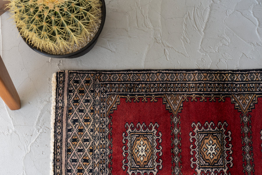 ビンテージラグ　ヴィンテージラグ　イラン　パキスタン パキスタン産 1990年代 手織り絨毯】パキスタンラグ