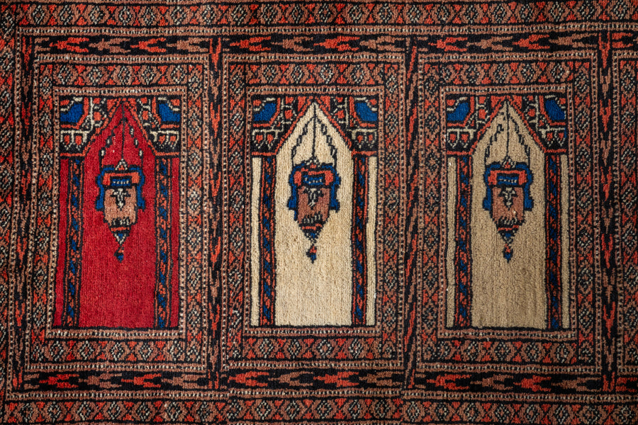 ヴィンテージパキスタンラグ SALE]パキスタン 手織り絨毯 ヴィンテージラグ 144cm×92cm パキスタン