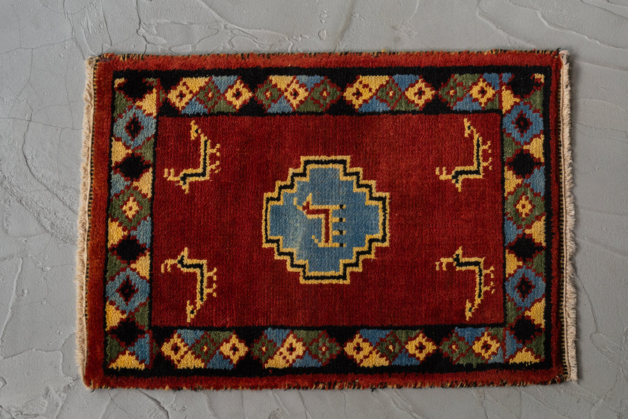 インド産 1990年代 ギャッベ】手織り絨毯-ヴィンテージラグ専門店