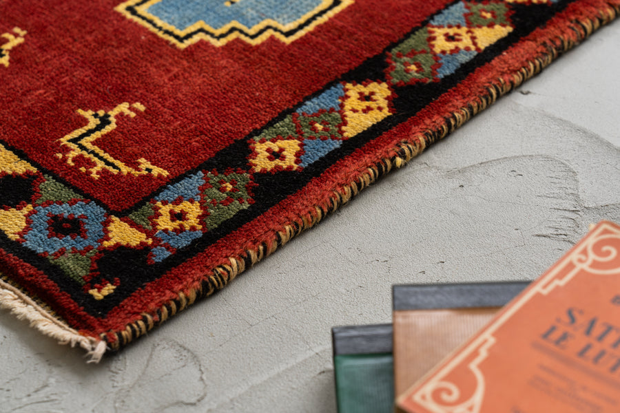 ヴィンテージラグ　インド　手織り絨毯　ハンドメイド　ギャッベ ギャッベ ラグ 140×200cm (インドギャッベ) ギャベ 絨毯 手織り 段通