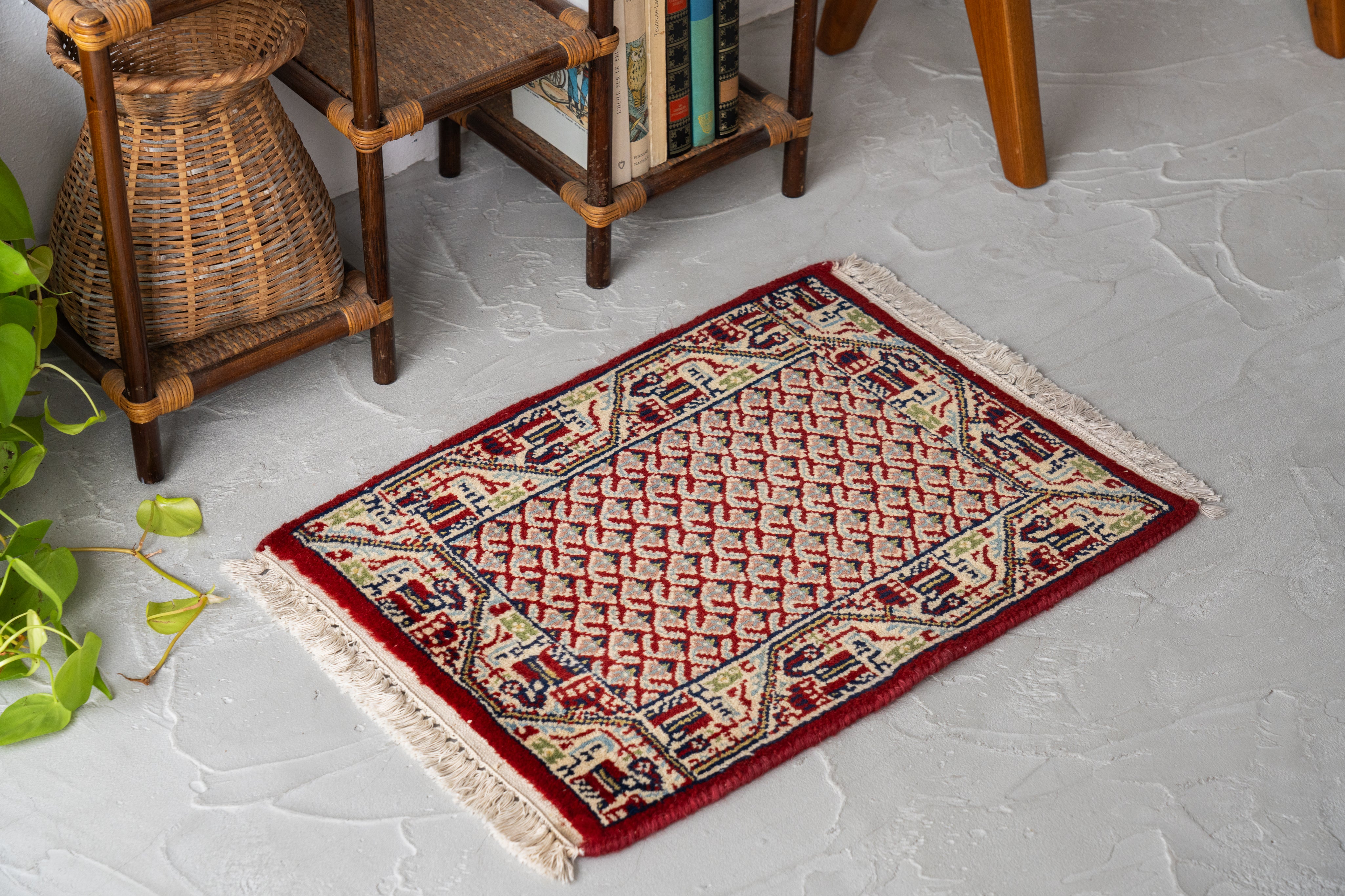 インド産 1990年代 ギャッベ】手織り絨毯-ヴィンテージラグ専門店