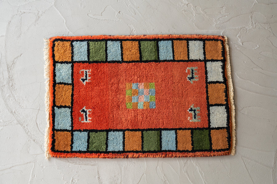 インド産 1990年代 ギャッベ】手織り絨毯-ヴィンテージラグ専門店