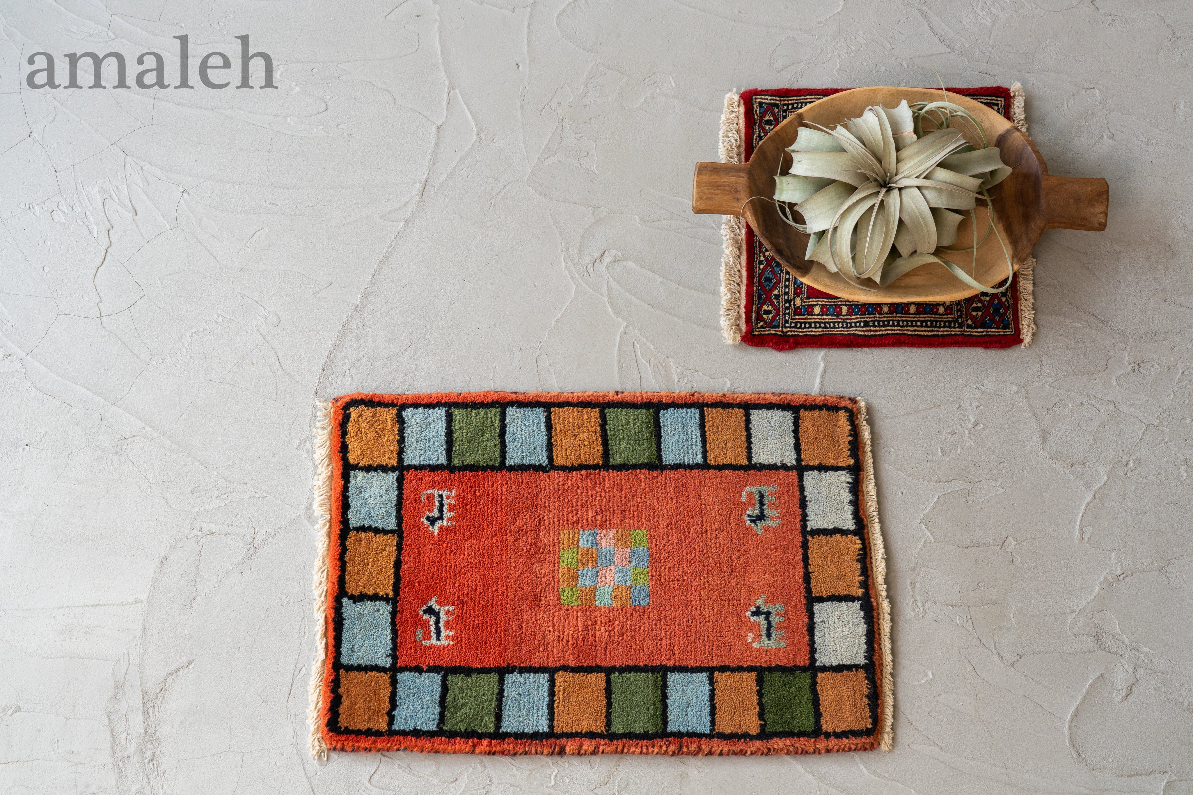 インド産 1990年代 ギャッベ】手織り絨毯-ヴィンテージラグ専門店