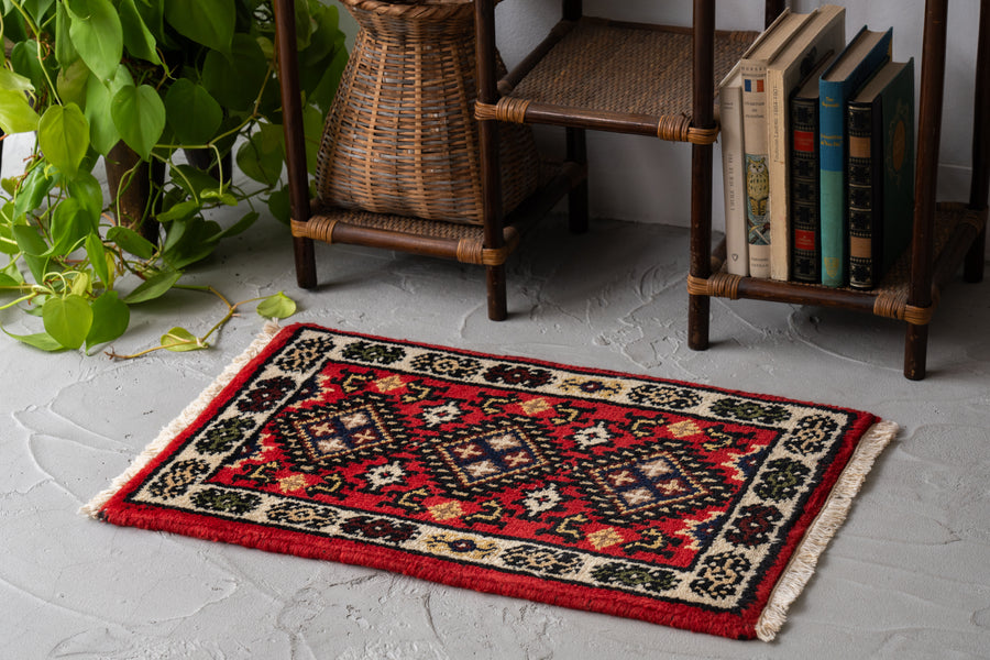 インド産 1990年代 ギャッベ】手織り絨毯-ヴィンテージラグ専門店