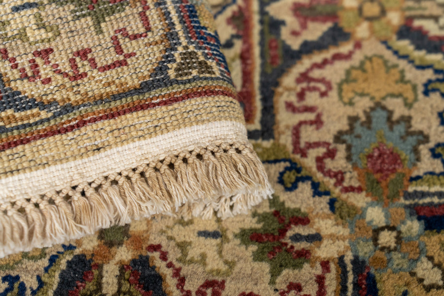 1990年代　インド産　ヴィンテージラグ　ギャッベ　手織り絨毯　メダリオン