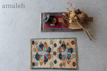 アフガニスタン産ヴィンテージラグ　トルクメン族が織るトルクメンラグ　手織りラグ　メダリオン